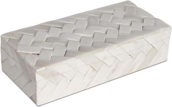 Home Decoratieve opbergdoos 10 x 4,5 cm, afstandsbedieninghouder, sieradenorganizer, moderne decoratieve doos met deksel, boho chique woondecoratie-accent, vintage geheugenbox voor