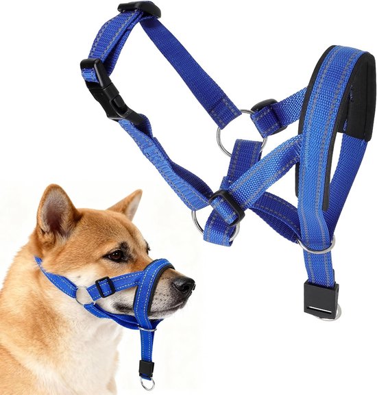 Hondentuig voor Grote Honden, Verstelbaar Anti-Trek Tuig met Ademend Neopreen, Zacht en Comfortabel, Ideaal voor Training en Controle, Maat L
