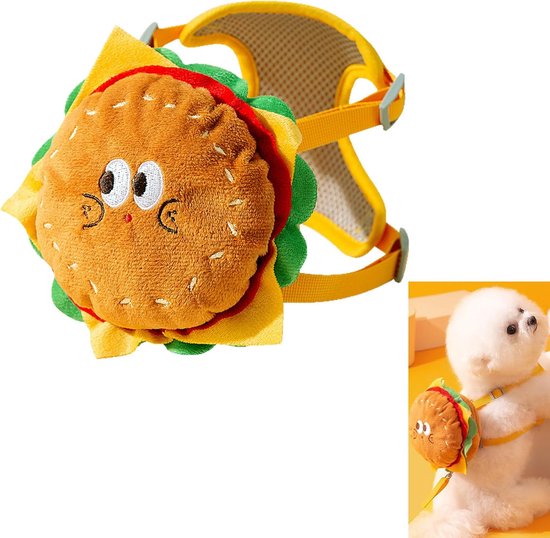 Hondentuigje met riem, 1 stuk, geel, hondenharnas, Escape-proof, ademend mesh, geschikt voor teddy, pomeriaan en andere kleine en middelgrote huisdieren