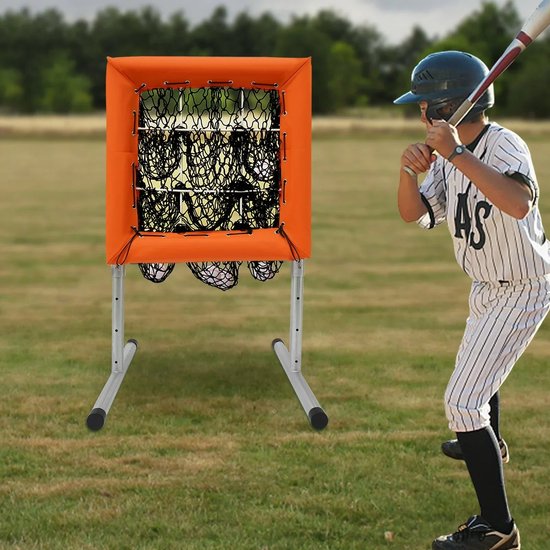 Honkbalkooi-Net – Trainingsnet – Werpnet – Honkbalnet – Softball Net – Verstelbare Hoogte 70-120 Cm – Stalen Frame van Merkloos