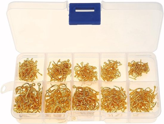 Hoogwaardige Vissershaak Set met Driepunts Haken en Plastic Opbergdoos voor Zee- en Riviervissen, Perfect voor Visliefhebbers en Professionals van Merkloos