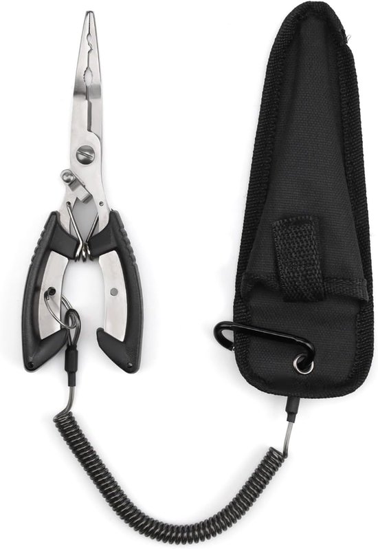 Hook remover, hook remover, stainless steel pliers, with retractable anti-loss storage bag, multifunctional, robust - ShopVlot