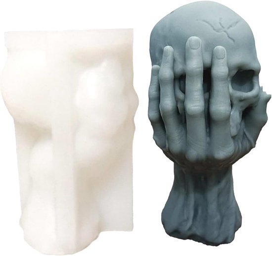 Houdt schedelvorm Halloween doodshoofd kaarsen vorm gietvorm schedelvorm siliconen vorm voor fondant, sojawas kaarsen, gips, epoxyhars, handwerk
