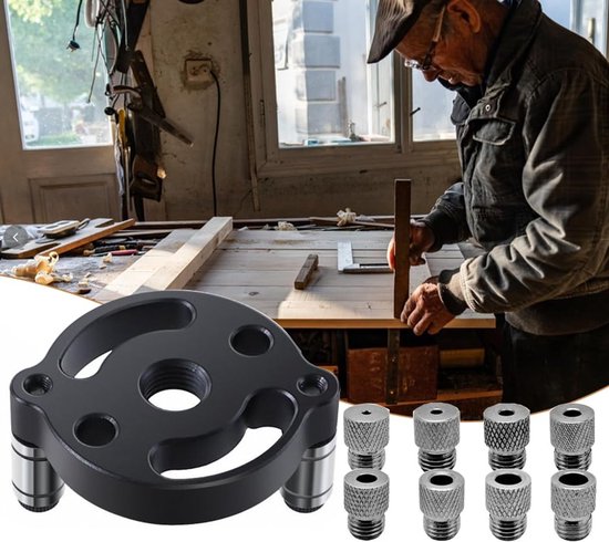 Houtbewerkingsboorgaten locator 3/4/5/6/7/8/9/1010 mm boorbussen set aluminiumlegering boorgeleiding boorhulp boorgereedschap voor boorsjabloon meubelbouw en centreerhulp
