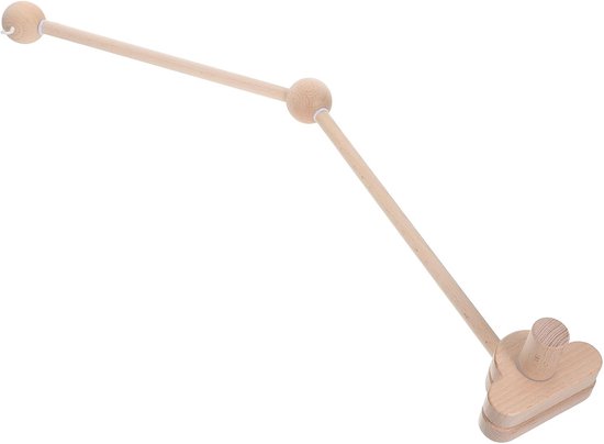 Houten Babybedmobielhouder Universele Wiegarm voor Bedbel Wiegdecoratie Beige Houten Mobiele Standaard voor Babykamer