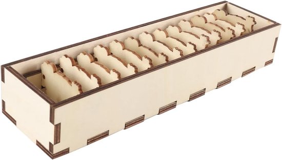 Houten Dierenklosjesset - Hout - 22,5 x 6,4 x 4 cm - Creatieve Organizer voor Borduurgaren - Voor Naailiefhebbers van houten