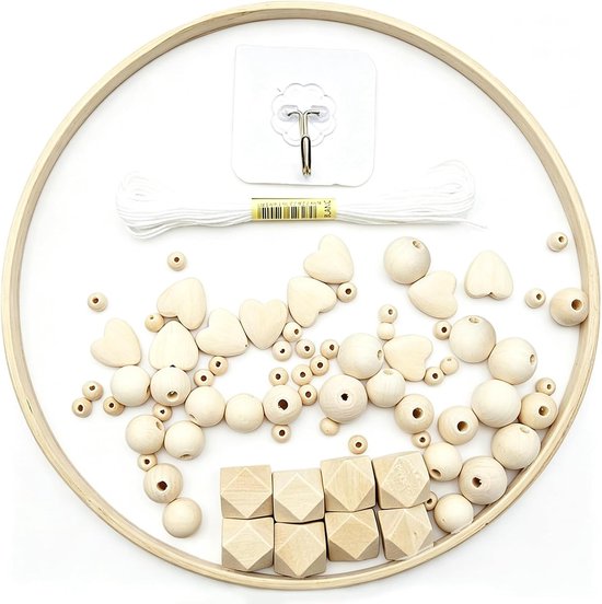 Houten mobiel frame, houten mobiel frame windgong bedbel kit