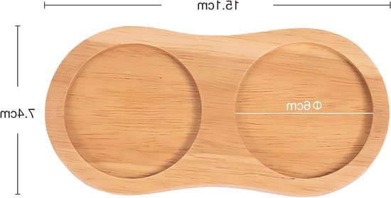 Houten Tray voor Peper- en Zoutmolens, 6 cm Binnen Diameter, Bescherming voor Eettafel en Keukenaccessoire