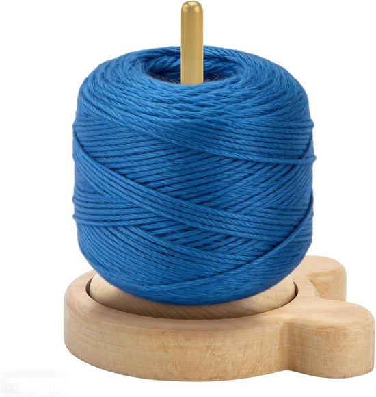 Houten Wolhouder en Unwinder - Rotonde Wol Reel Dispenser met Berenvoetjes voor Breien en Haken - Compacte Organisator voor Tafel en DIY Creaties