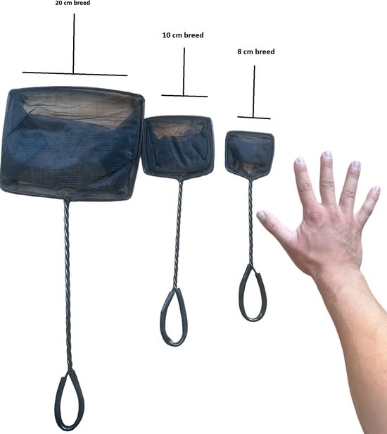 HS - Aquarium - Visnet - Schepnet Zwembad - Schepnet Vissen - Schepnetje - Set van 3 stuks van HS