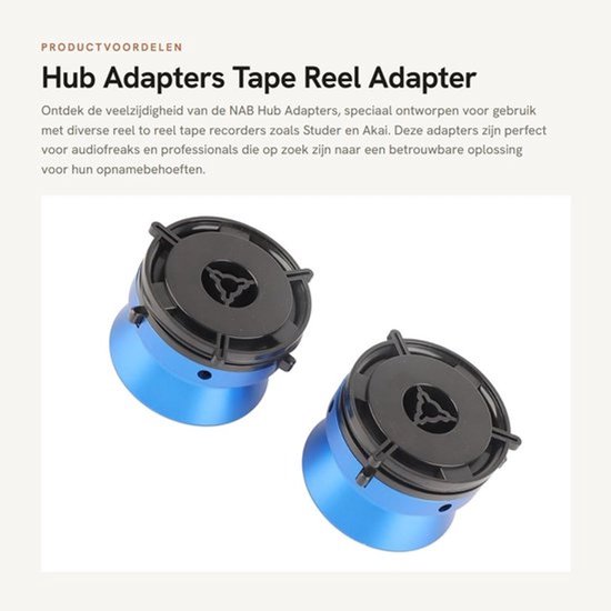 Hub Adapters - Tape Reel Adapter - Aluminiumlegering - Blauw - Voor reel to reel recorders - Compact en sterk