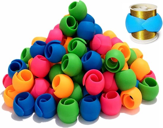 Huggers, 100 stuks, draadspoel, schroefhouder, siliconen garenspoelhouder, draadspoelbeschermer voor naai- en borduurmachinekarenspoelen, willekeurige kleuren