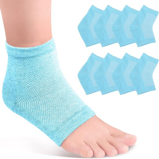 Hydraterende hielsokken Open Toe voor droge hielkloven - Vrouwen Mannen SPA voetverzorgingssokken - Blauw - 4 paar . van Merkloos