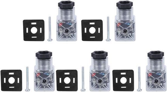 Hydraulische Magneetspoelplug Transparant DC24V - 5 Stuks Universele Connector met Verlichting en Betrouwbare Prestaties