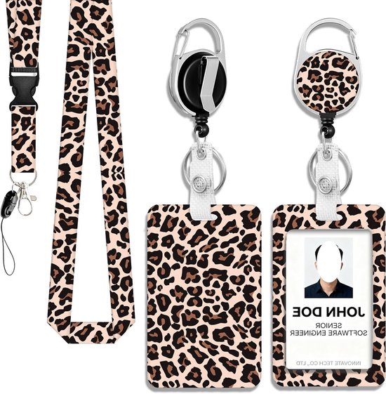 ID-kaarthoes met lanyard en intrekbare badgereel, ideaal voor sleutels, identiteitskaart en mobiel gebruik in kantoor en dagelijks leven