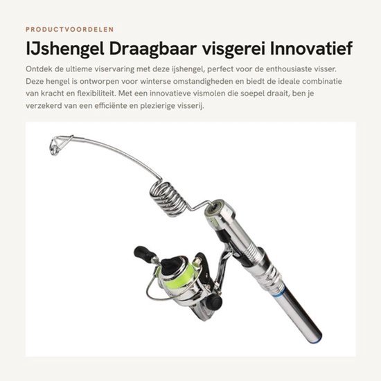 IJshengel Draagbaar - Hengel met Draaiende Vismolen - Robuust Staal - Gevoeligheid - Innovatieve Constructie - Lichtgewicht Materiaal - Vishengel