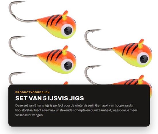 Ijsvissen Jigs - 5 Stuks - Koolstofstaal - Duurzaam - Levensecht - Continue Scherpte - Viskunstaas