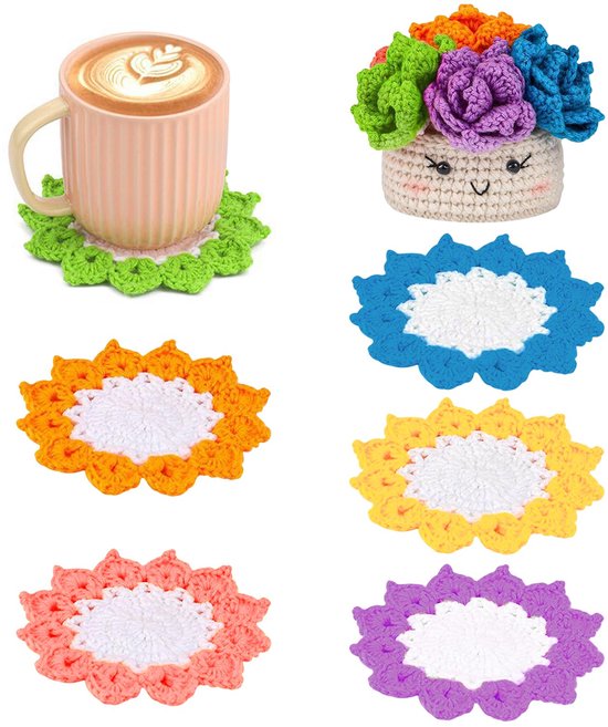 IMPERATORIS® Creative Haakpakket/Haken pakket 6-piece coasters - Inclusief Breinaalden - Voor Volwassenen en Beginners