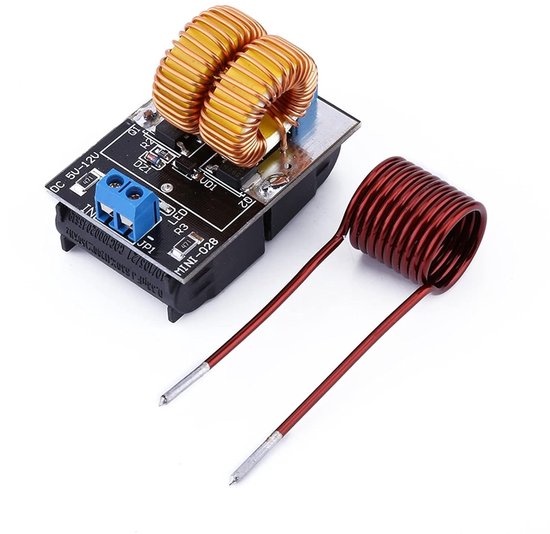 Inductieverwarmingsmodule voor lage spanning 5V tot 12V met verwarmingsspoel en Tesla-ladder, ideaal voor hobbyprojecten en experimenten