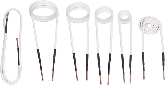Inductieverwarmingsspoelset - 6 Stuks met 2,5 Mm Messing, 20-50 Mm Spoelen, Voor Vormgeven en Opslag