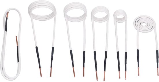 Inductieverwarmingsspoelset - 6 Stuks met 2,5 Mm Messing, 20-50 Mm Spoelen, Voor Vormgeving en Opslag van Merkloos