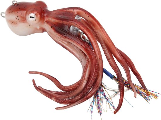 Inktvis Aas - Kunstaas Octopus - Zeevissen Lokaas - Gecomprimeerde Inkt - 300 G - Rood