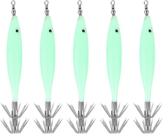 Inktvis Kunstaas – 8 cm – Lichtgevend – 3D Ogen – Voor Zeevissen
