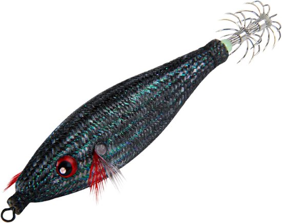 Inktvis Kunstaas - Zeevis Aas - Vissen in Zee - Fluorescerende Haken - 10 cm - Grijs