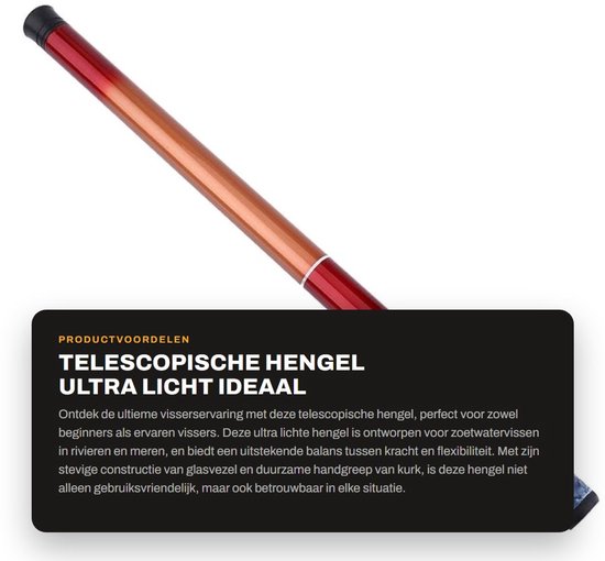 Inovra- Handhengel Telescoopstang - Ultra Licht - Harde Visuitrusting - Zoetwater - Vaste Stok - Schokbestendig - Vishengel