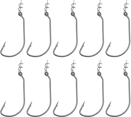 Inovra- Swimbait Haken 10 Stuks - Offset Haak - Baitholder - Duurzaam - Hoog Hook-up Ratio - 4,9 x 2,6 cm - Vishaken