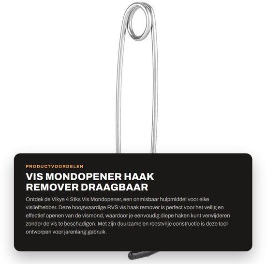 Inovra- Vismondopener Draagbaar - RVS Gereedschap - 4 Stuks - Lichtgewicht - Duurzaam - Onbreekbaar voor Vissers - Haakverwijderaar