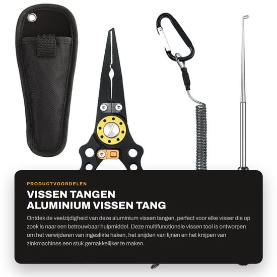 Inovra- Vissen Tang Aluminium - Multifunctioneel Gereedschap - Haak Verwijderen - Lijn Snijden - Ergonomische Grip - Professionele Gadget - Vishulpmiddel