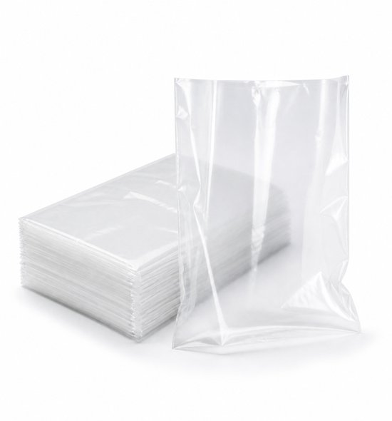 Inpakr Noppenfolie Zakjes Transparant - 100 x 165 + 50 mm - 3-laags (10 mm nop) | 80 micron - Plakstrip - 1250 stuks