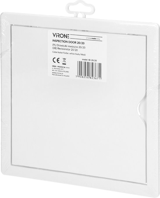 Inspectieluik 200x200 mm - Wit van Deurmat.