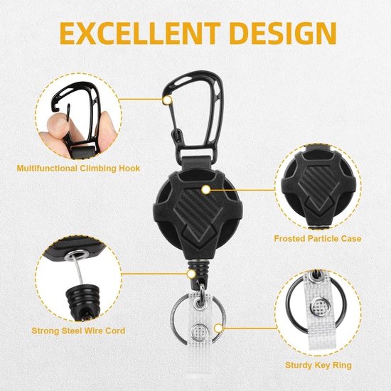 Intrekbare ID-kaarthouder met jojo badge reel en kaarthouder, ideaal voor werk en evenementen