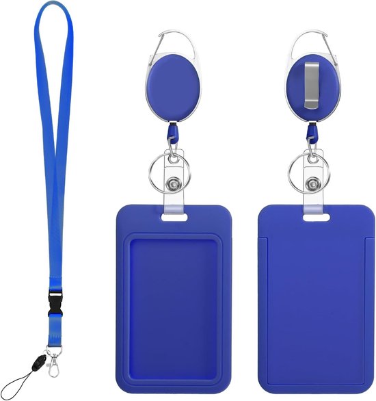 Intrekbare Lanyard Badge Houder met Clip en Reel voor ID-badges - Ideaal voor Leraren en Verpleegkundigen in Koninklijk Blauw