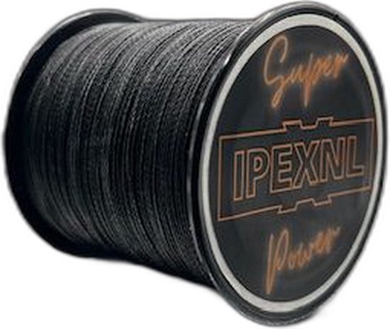 IPEXNL Super power 2 PE gevlochten super vislijn zwart - 22.7kg - 0.37 mm van 300 meter type 5 van IPEXNL