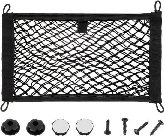 JAMHER 45x25cm Universeel Mesh Cargo Net Elastische String Net Mesh Net Pouch Dubbellaags Cargo Net met Schroeven & - ShopVlot