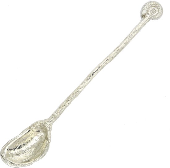 Jamlepel - Lepel Jampotlepel - Brood Beleg Smeren - Schelp en Ammoniet Handvat - 152 mm - Pewter