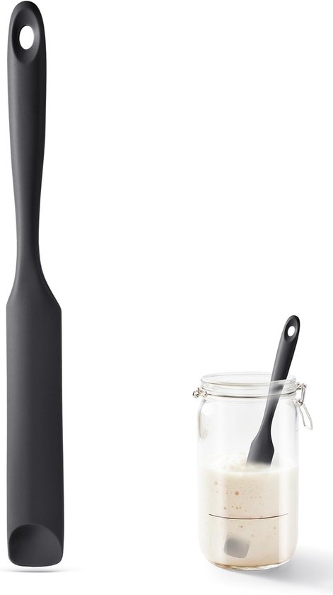 Jar Spatula, Voedselveilig Kleine Siliconen Spatel (Zwart)