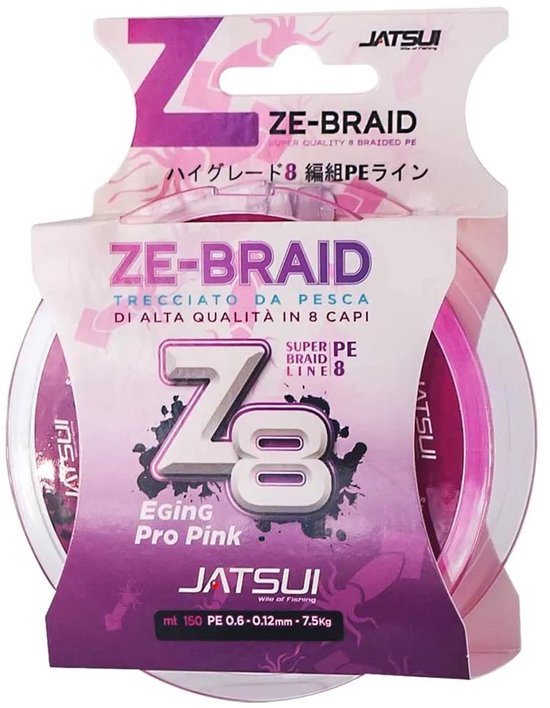 Jatsui Eging Pro Ze Z8 Gevlochten Vislijn 150 M Roze 0.140 mm van Merkloos
