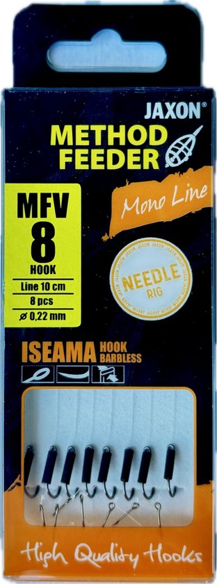 Jaxon Method Feeder Haken zonder Weerhaak - Maat 8 met Naald (8 stuks) van Merkloos
