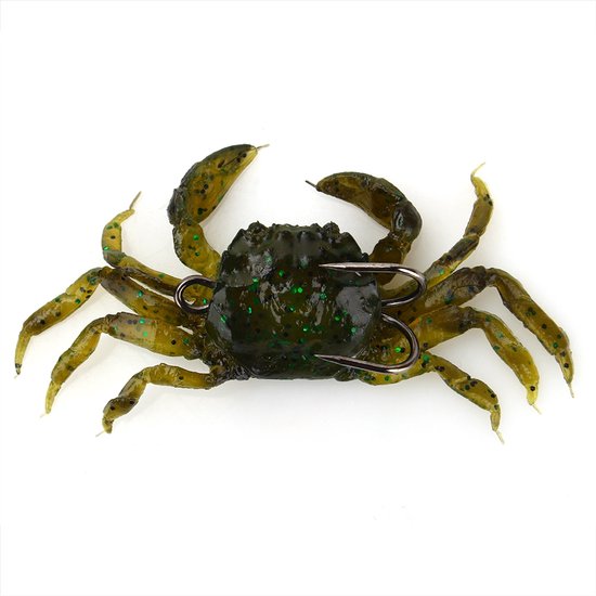 JeiibrZui Siliconen Krabbenaas - Zoutwatervisaas - 9 Cm 28 G Levendige Kleuren En Scherpe Haken - 1 Stuk - Groen van Merkloos