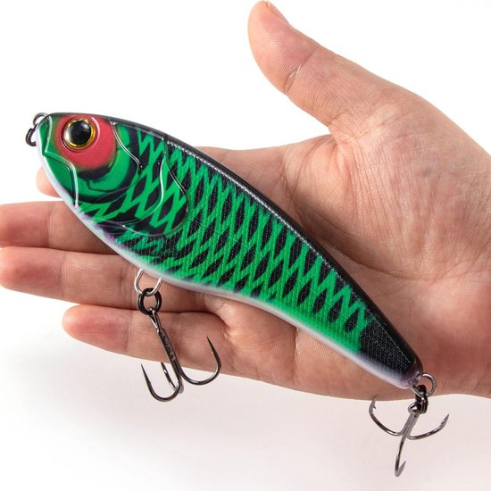 Jerkbait Wobbler - Visaas Kunstaas - Snoek Forel Vangen - Langzaam Zinkend - 130mm 57g - Ruitpatroon