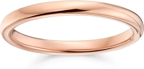 Jewelry Thin Minimalist Dome Couples Wedding Band gepolijst Rose Gold Plated Tungsten Ring for Men for Vrouwen Comfort Fit 4MM
