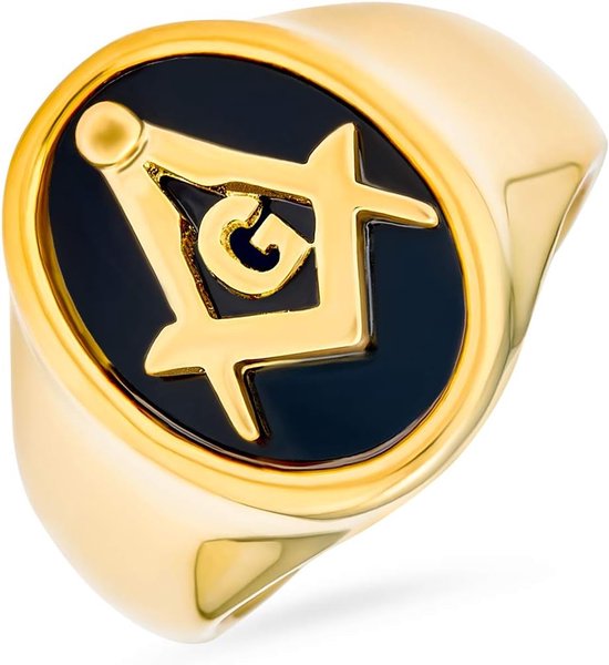 Jewelry Vierkant & Kompas Vrijmetselaar Titanium Bruiloft Band Ring Voor Mannen Gepolijst Zilver Toon Comfort Fit 8 mm