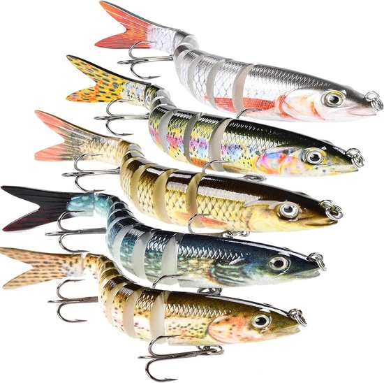 JGS Premium - Kunstaas Set 4 Stuks | Levensechte Swimbaits 10cm 13g | Vissen Lokken met Drillhaken | Zoutwater Zoetwater van JGS Premium