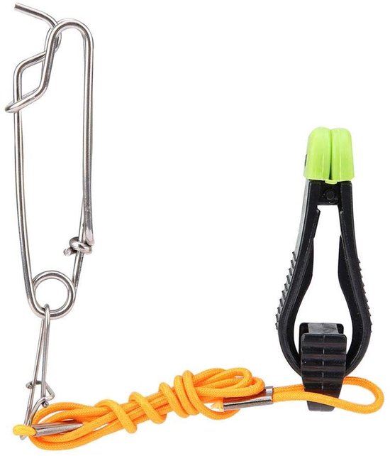 JHUBERS- Klikclip Mini Power Grip - Klem voor Downrigger - Boot/Draken/Schaafplanken - Compact Ontwerp - Variabele Vrijgavespanning - Ideaal voor Vissen - Visclip