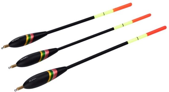 JHUBERS- Visdobberset duurzame houten visboei - 3-delige set - 1,5/5/6 g - waterdicht - kleurvast - premium balsahout - Vissersdrijver
