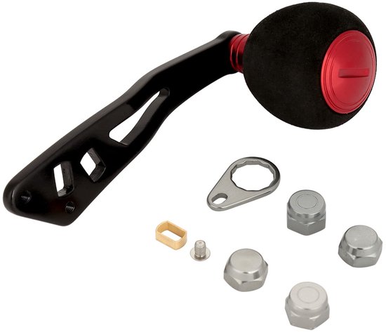 Jhubersproducts - Visserij-reel Handvat - Vervangende EVA-knop - Comfortabel in gebruik - Zwart Rood - Onderdeel voor Low-Profile Reel - Ideaal voor v
